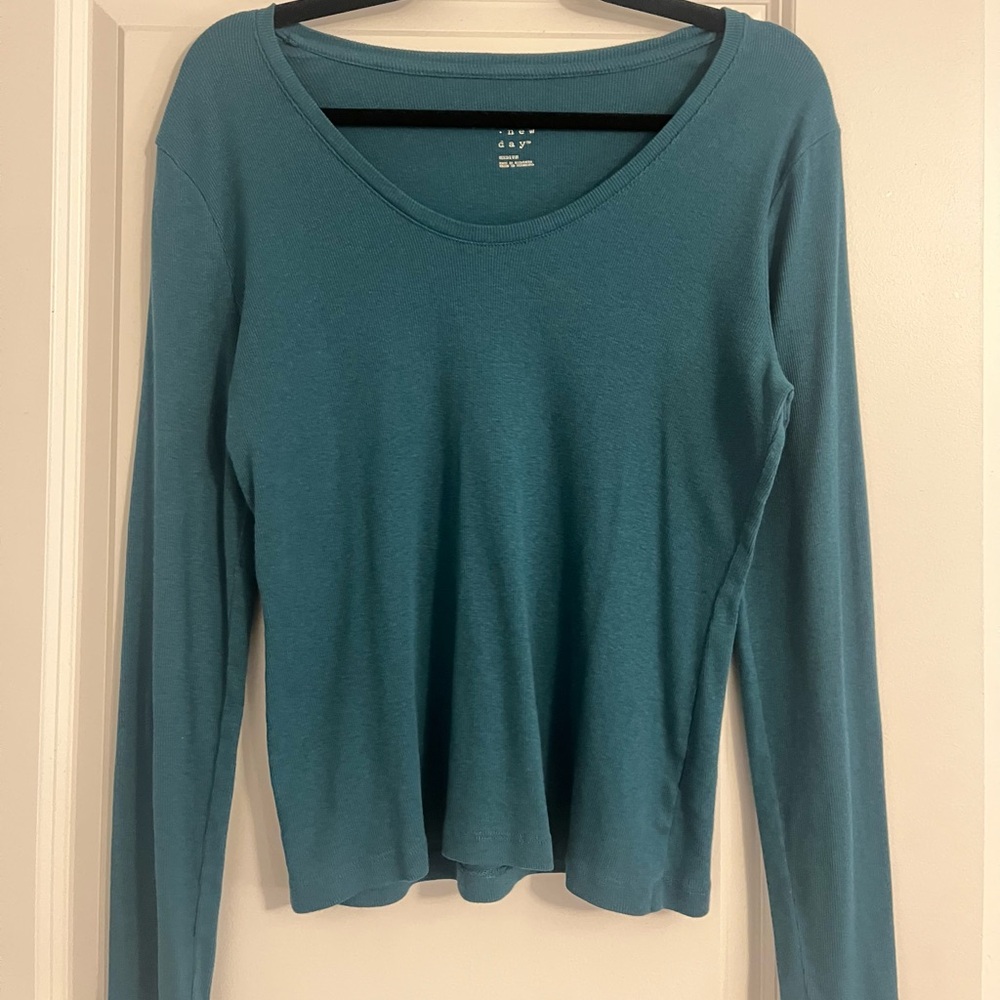 a new day Women's Teal Long Sleeve Tee